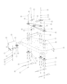 Fabricated Deck Spindle Assembly Diagram and Parts List for M60-KH 53BB5BDX750-27HP-OHV Cub Cadet Lawn Tractor